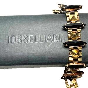 Beautiful Iosselliani Bracelet, w/original Box, Black & Gold Tone, Rare Find.